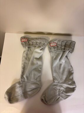 HUNTER Boot Sock - Adult - Short - Greige - LG; UK 6-8; US  Hunter Boot Socks The Original Hunter Boot Sock Medium Greige - New with box display picture 1
